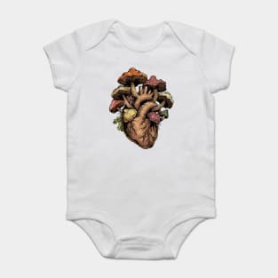 Mushroom Heart Baby Bodysuit